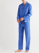 TEKLA - Camp-Collar Organic Cotton-Poplin Pyjama Shirt - Blue