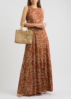 Diane Von Furstenberg Elliot Printed Cotton-blend Maxi Dress Caramel