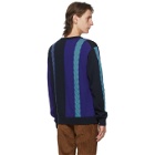 PS by Paul Smith Navy Colorblock Crewneck Sweater