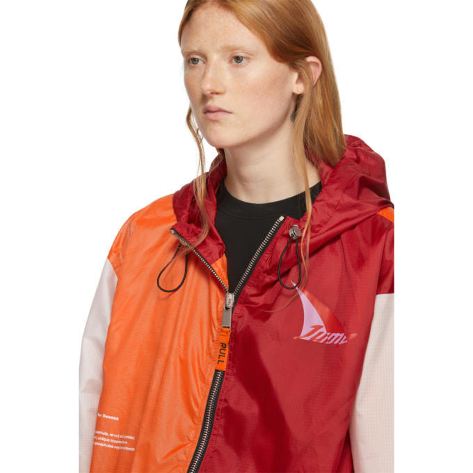 Heron Preston SSENSE Exclusive Orange and Red JUMP Hooded Windbreaker Jacket Heron Preston