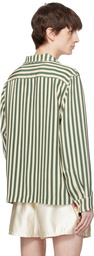 Bode Green & Off-White Soda Stripe Trillium Shirt