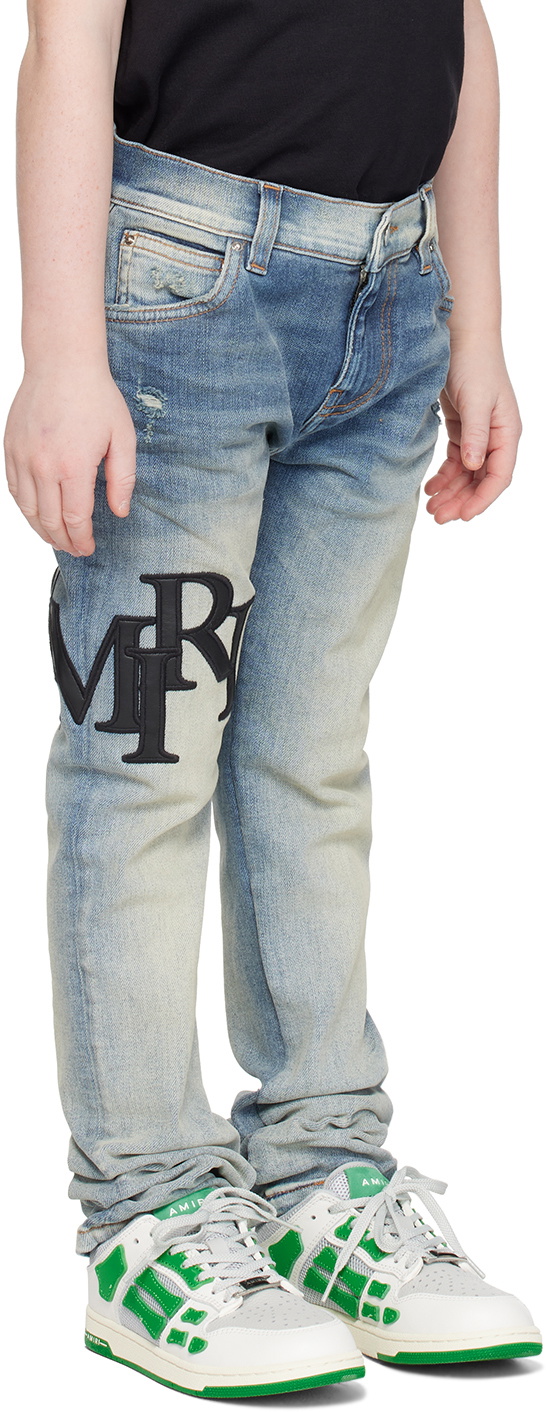 AMIRI Kids Blue Staggered Jeans