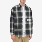 Uniform Experiment Men's Logo Regular Check Shirt in Navy/Yellow