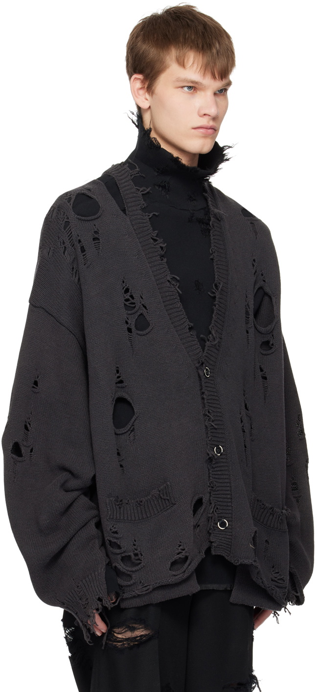 Doublet Black Destroyed Cardigan Doublet