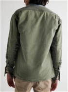 Greg Lauren - Baker Layered Denim-Trimmed Cotton Shirt Jacket - Green