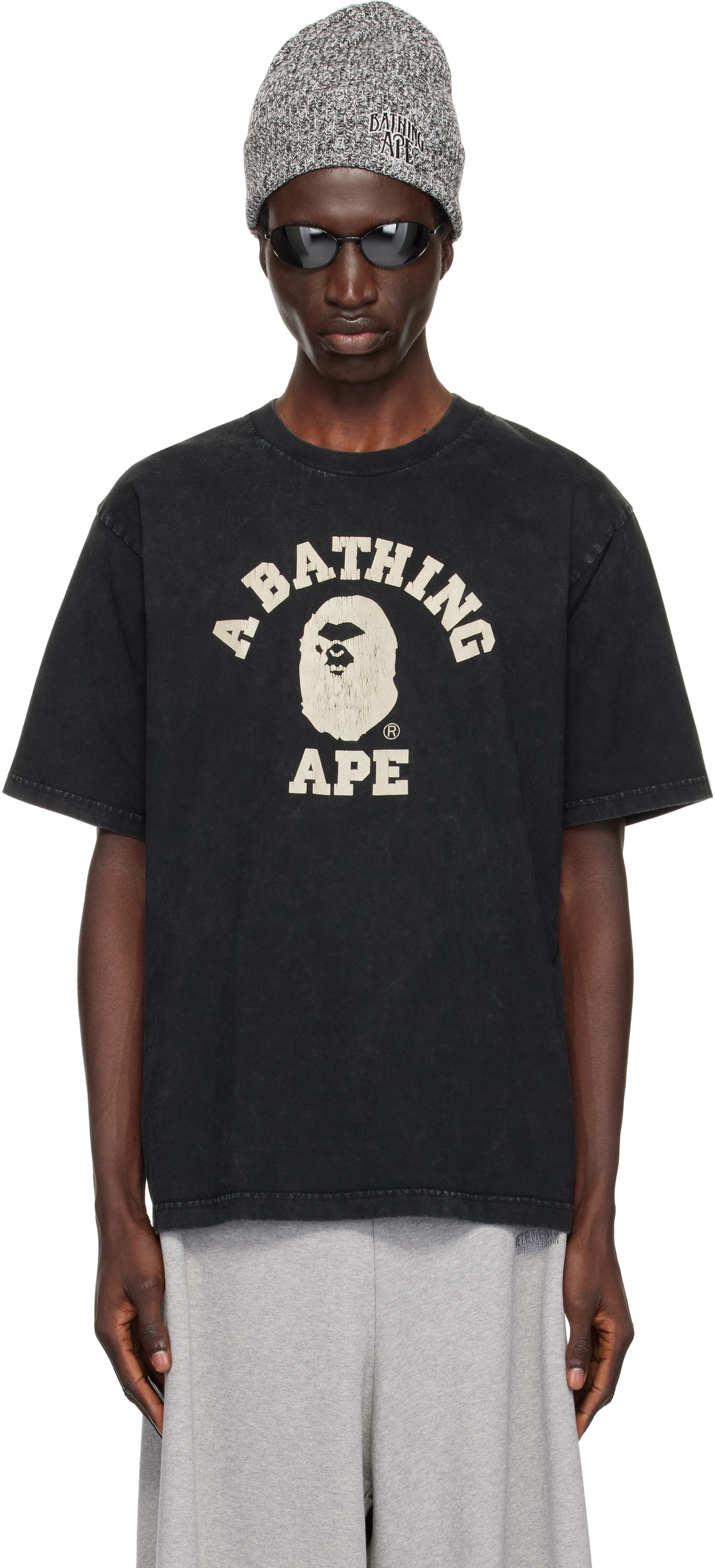 BAPE Black Overdye College T-shirt A Bathing Ape