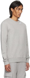 Balmain Gray Embroidered Sweatshirt