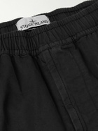 Stone Island - Tapered Cotton-Blend Trousers - Black