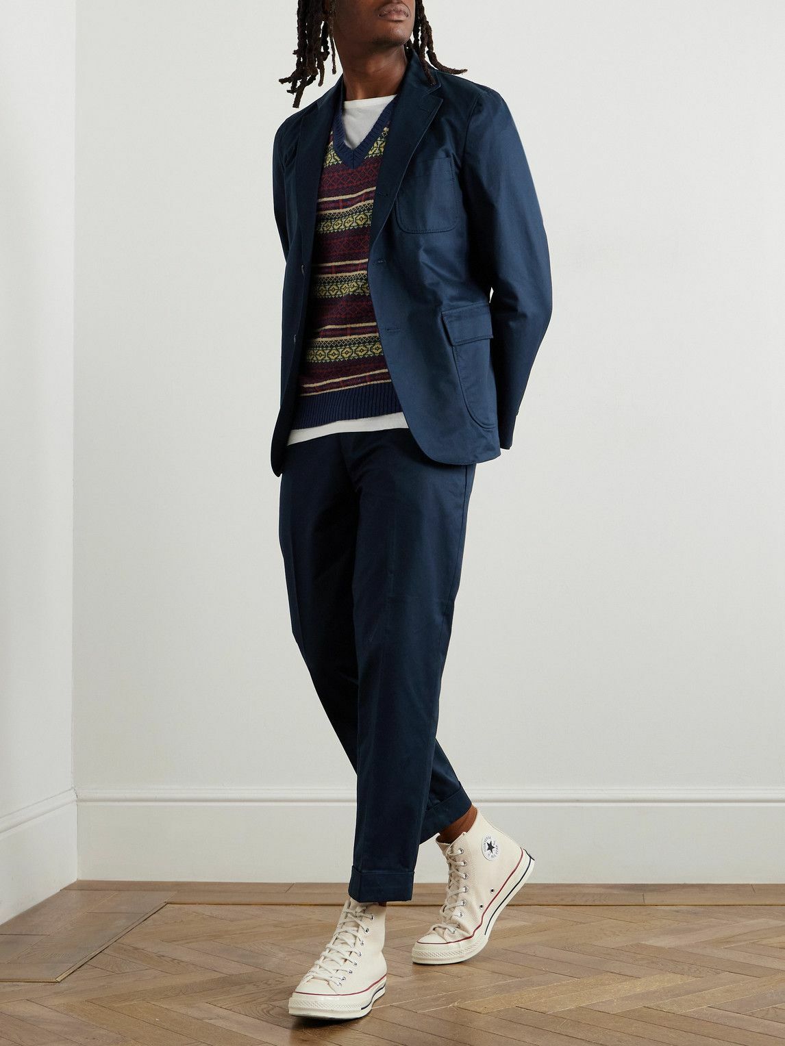 Beams Plus - Ivy Straight-Leg Cotton-Twill Trousers - Blue