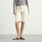 Auralee Women's Denim Wide Shorts in Ivory White
