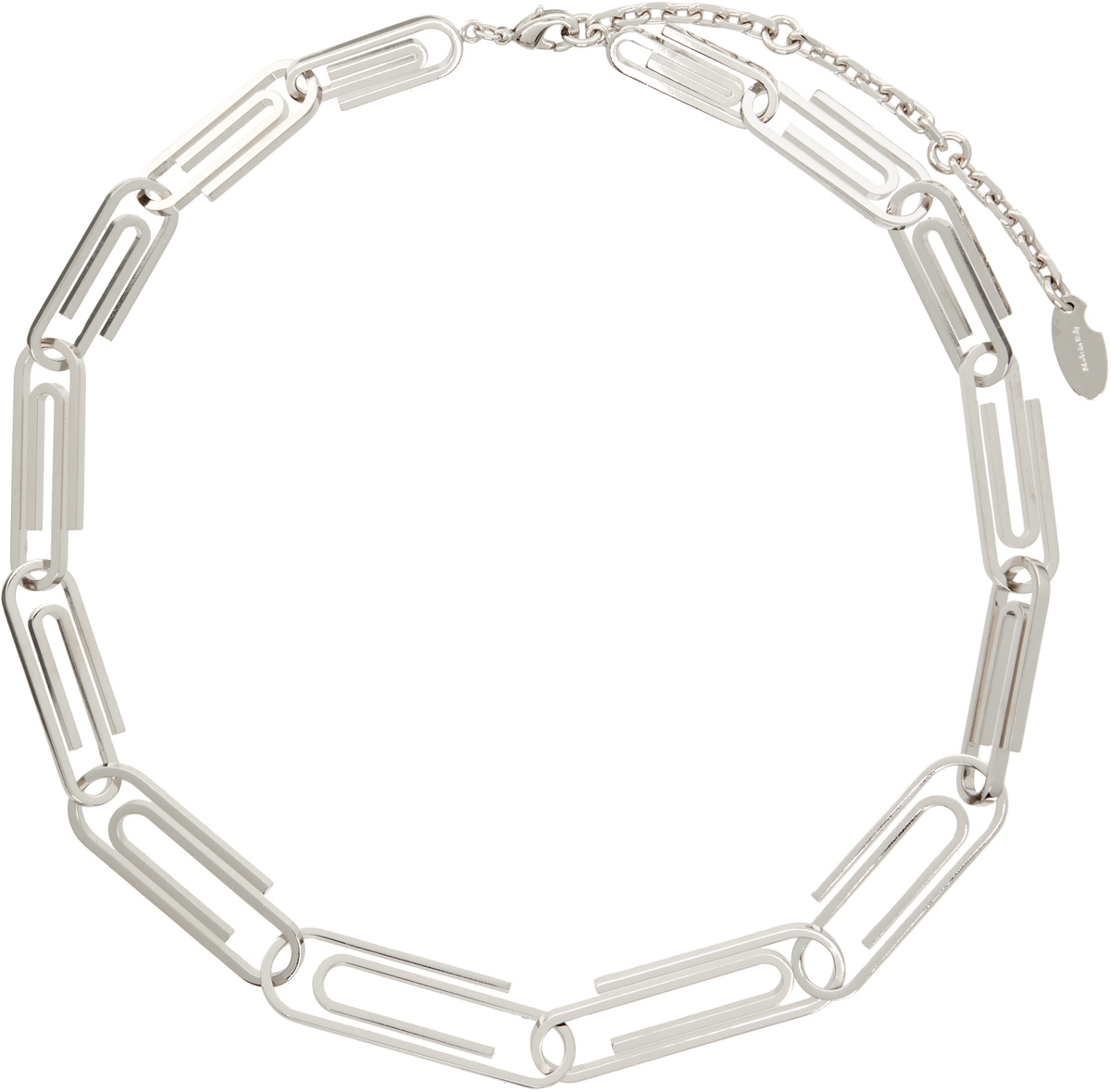 Off-White Silver Texture Paperclip Necklace Off-White