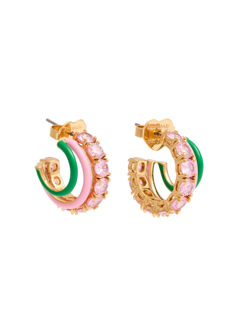 Kate Spade New York Hint of Simmer Stacked Hoop Earrings - Pink - One Size