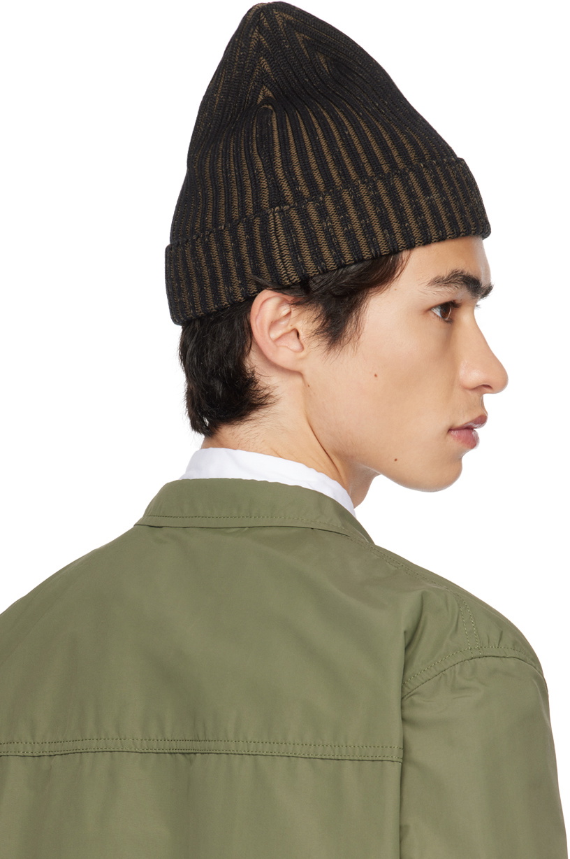 Juun.J Black Rolled Beanie