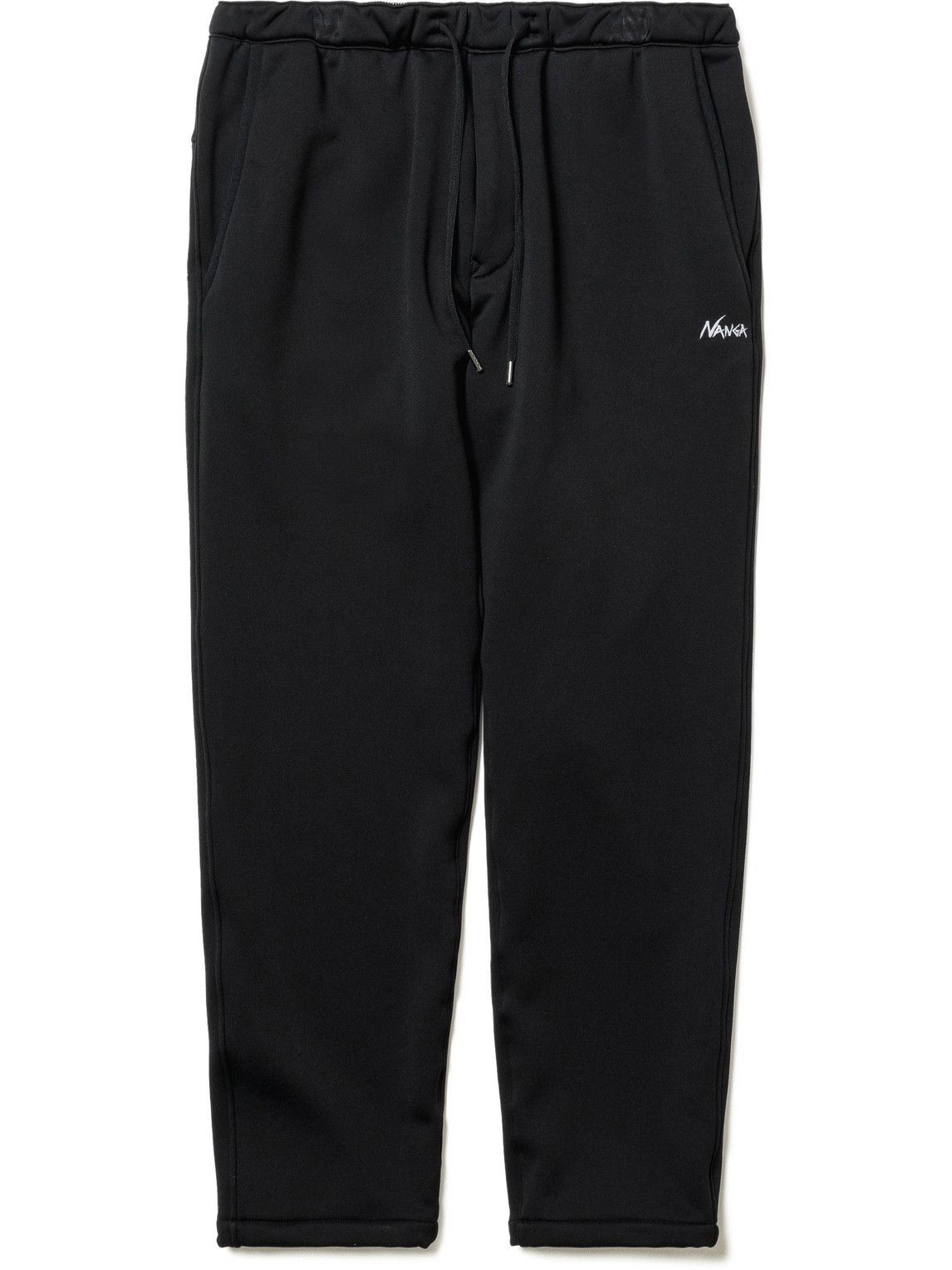 Nanga - Slim-Fit Tapered Logo-Print Cotton-Jersey Track Pants - Black