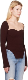 KHAITE Burgundy Maddy Long Sleeve T-Shirt