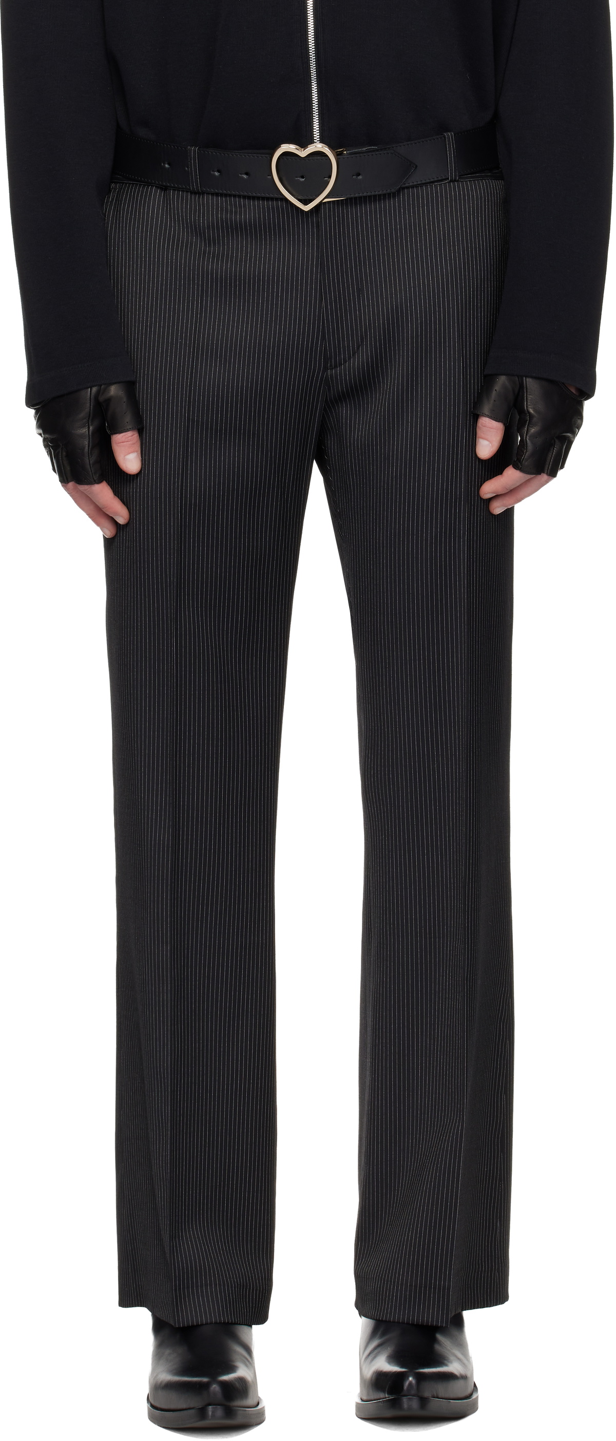 Ernest W. Baker Black Quilted Leather Pants Ernest W. Baker