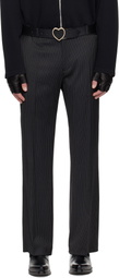 Ernest W. Baker Black Loose Fit Flare Trousers