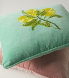 Les-Ottomans Embroidered cotton velvet cushion
