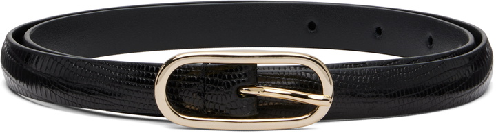 Photo: Anderson's Black Super Skinny Lizard Leather Oval Buckle Belt