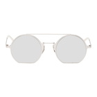 Fendi Silver Small Double Bridge Sunglasses