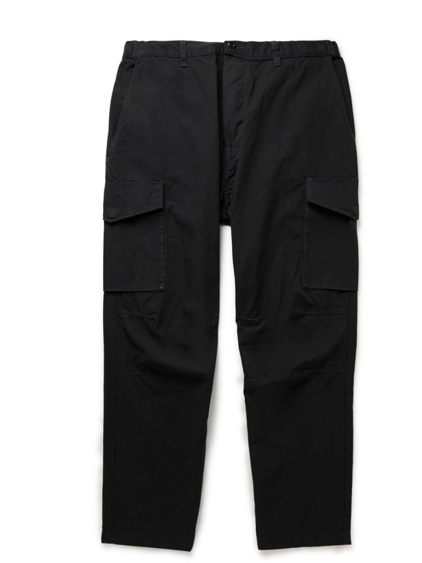 Photo: EDWIN - Sentinel Tapered Garment-Dyed Cotton-Ripstop Cargo Trousers - Black