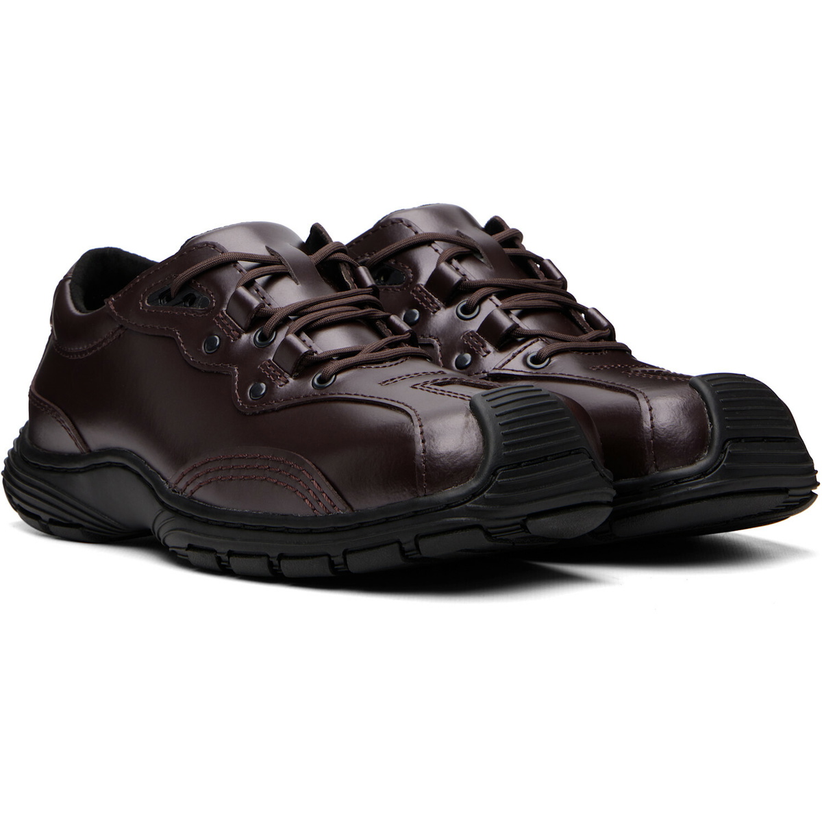 Dr. Martens Burgundy Aurix Satin Finish Leather 5I Sneakers
