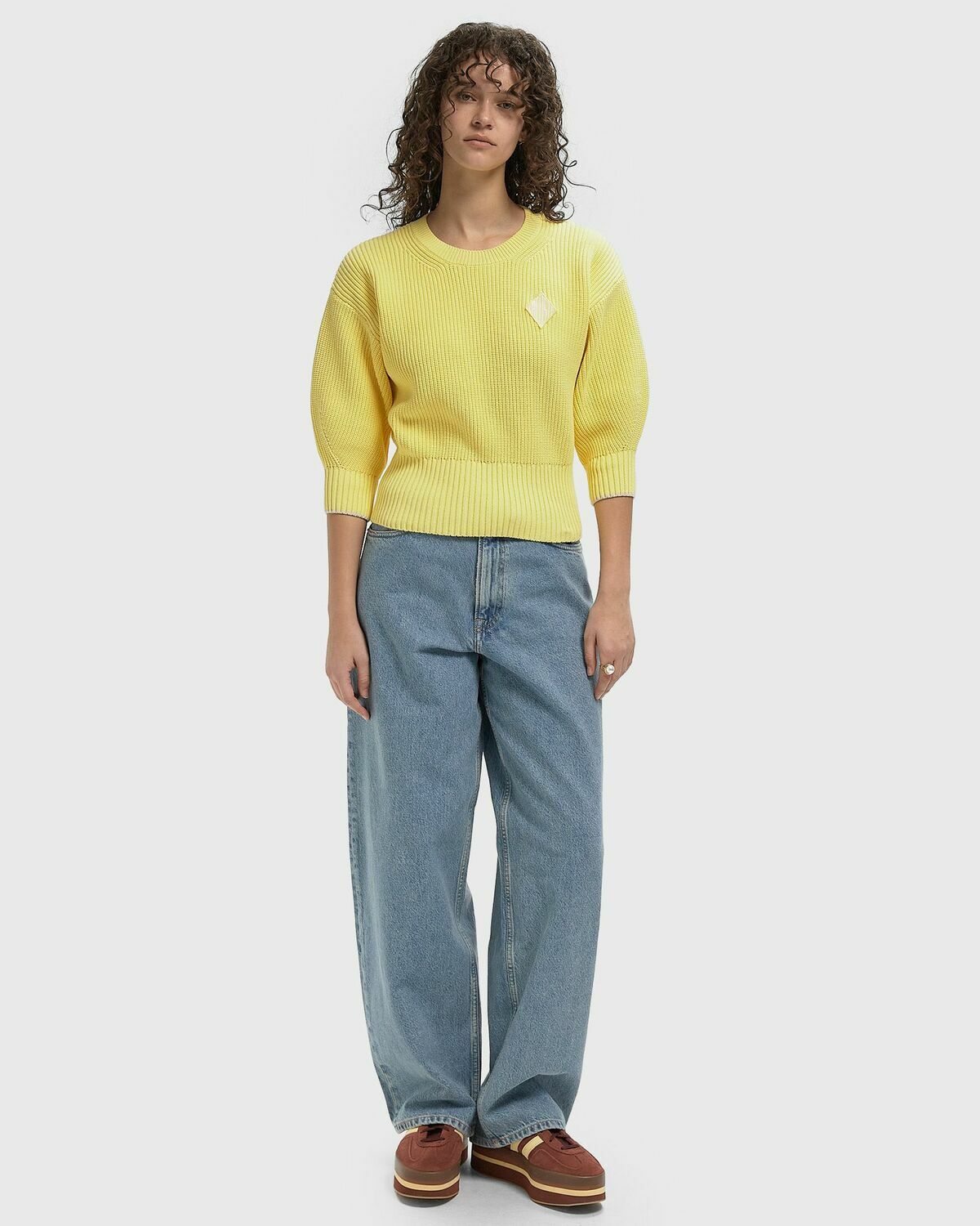 Lacoste SWEATERS yellow Womens Pullover