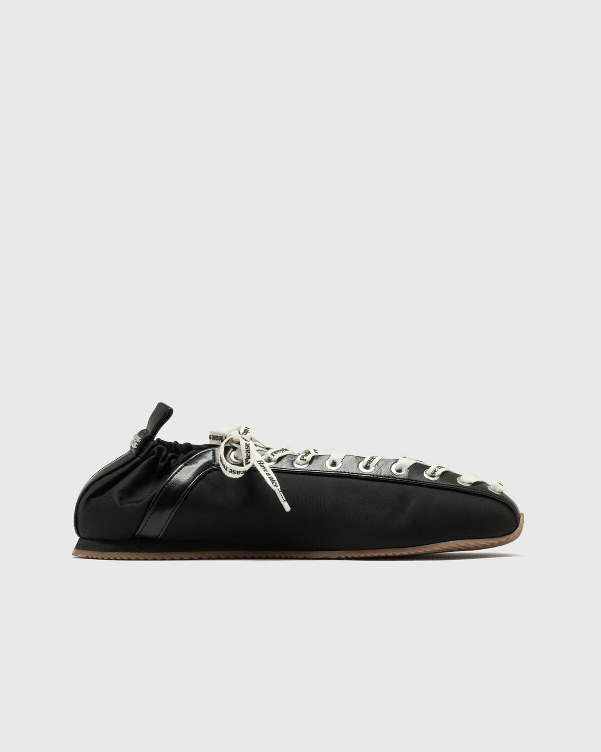 Ganni Lace Up Sporty Ballerina Nylon Black Womens Lowtop
