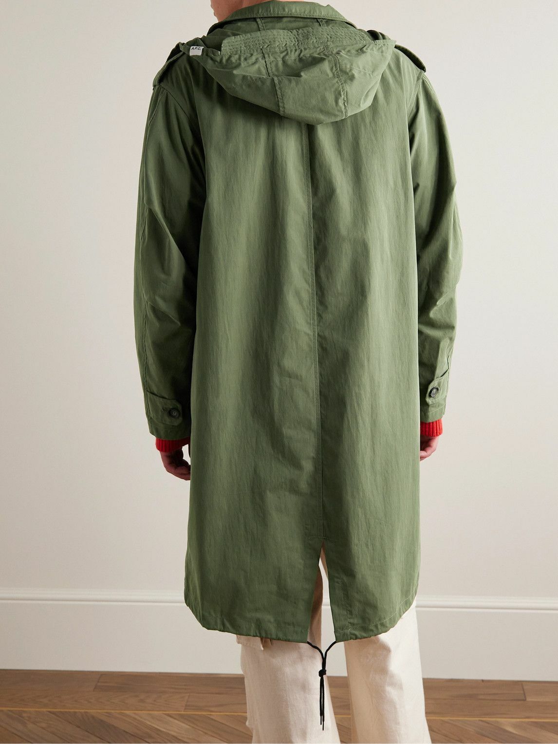 A.P.C. - Antonny Cotton-Blend Hooded Parka - Green