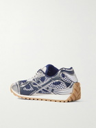 Bottega Veneta - Orbit Metallic Rubber and Mesh Sneakers - Blue