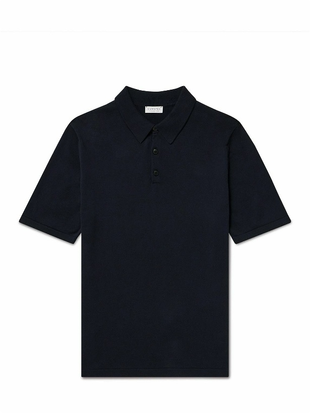 Photo: Sunspel - Sea Island Cotton Polo Shirt - Blue