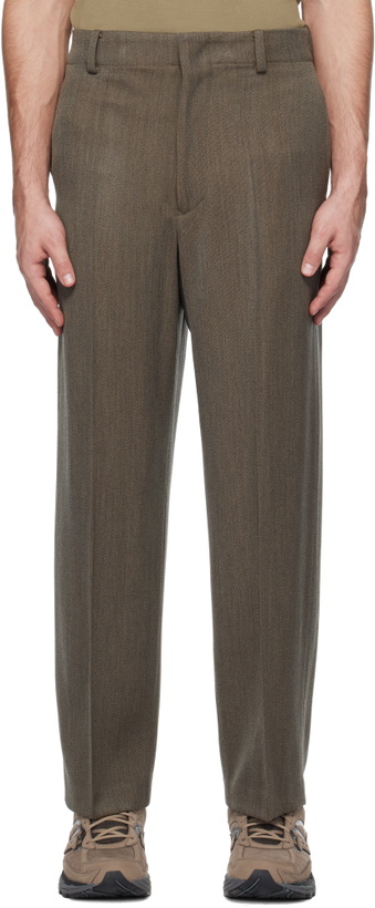 Photo: YLÈVE Brown Wool & Rayon Twill Trousers