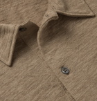Barena - Matana Mélange Wool-Blend Polo Shirt - Brown