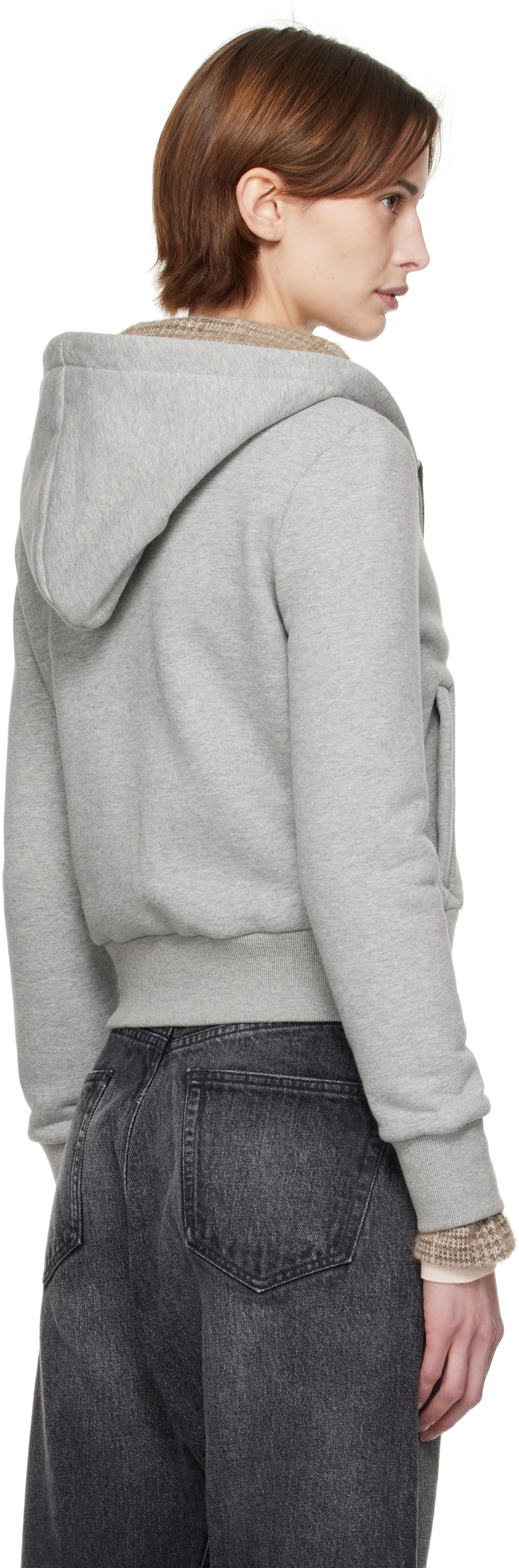 Fax Copy Express Gray Tight Fleece-Lined Hoodie