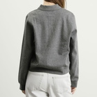Samsøe Samsøe Women's Sadory Long Sleeve Polo Top in Mid Grey Melange
