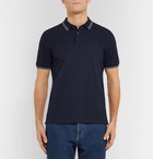 Brunello Cucinelli - Slim-Fit Contrast-Tipped Cotton-Piqué Polo Shirt - Men - Navy