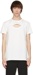 Alexander McQueen White Cut-Out Graffiti T-Shirt