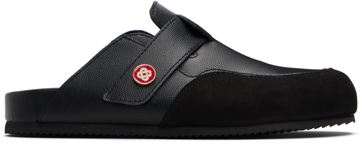 Casablanca Black Leather Outdoor Mule Loafers