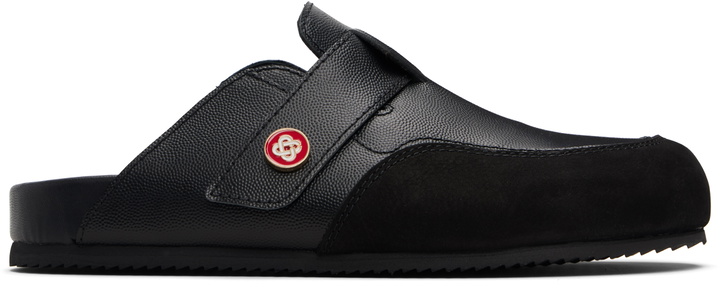 Photo: Casablanca Black Leather Outdoor Mule Loafers