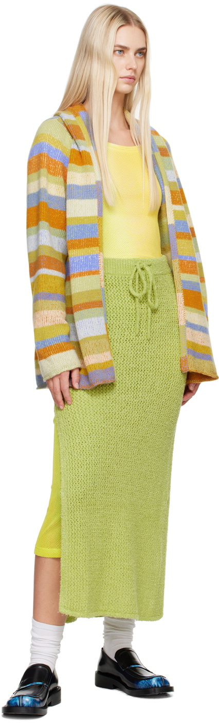 The Elder Statesman Green Selerino Net Midi Skirt