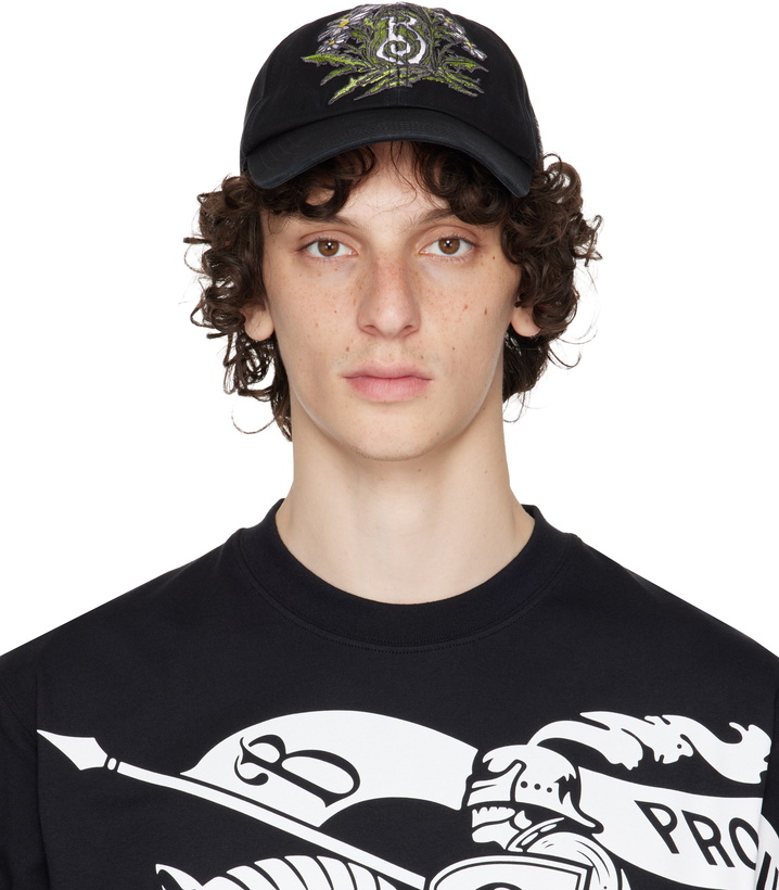 Photo: Burberry Black Daisy 'B' Gabardine Baseball Cap