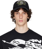 Burberry Black Daisy 'B' Gabardine Baseball Cap