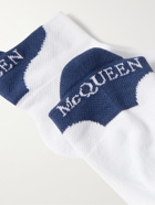 ALEXANDER MCQUEEN - Logo-Intarsia Stretch Cotton-Blend No-Show Socks