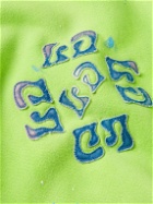 Lost Daze - Logo-Appliquéd Paint-Splattered Ombré Cotton-Jersey Hoodie - Green