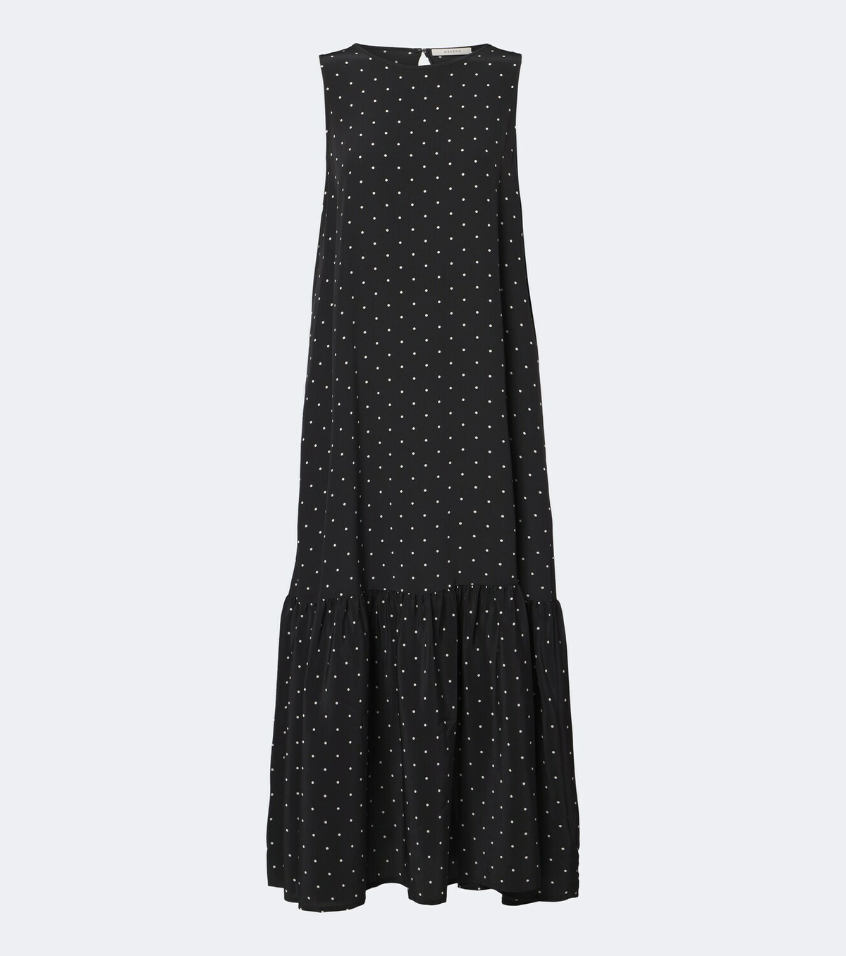 Asceno Polka-dot tiered silk midi dress