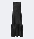 Asceno Polka-dot tiered silk midi dress
