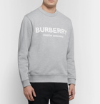 Burberry - Logo-Print Mélange Loopback Cotton-Jersey Sweatshirt - Gray