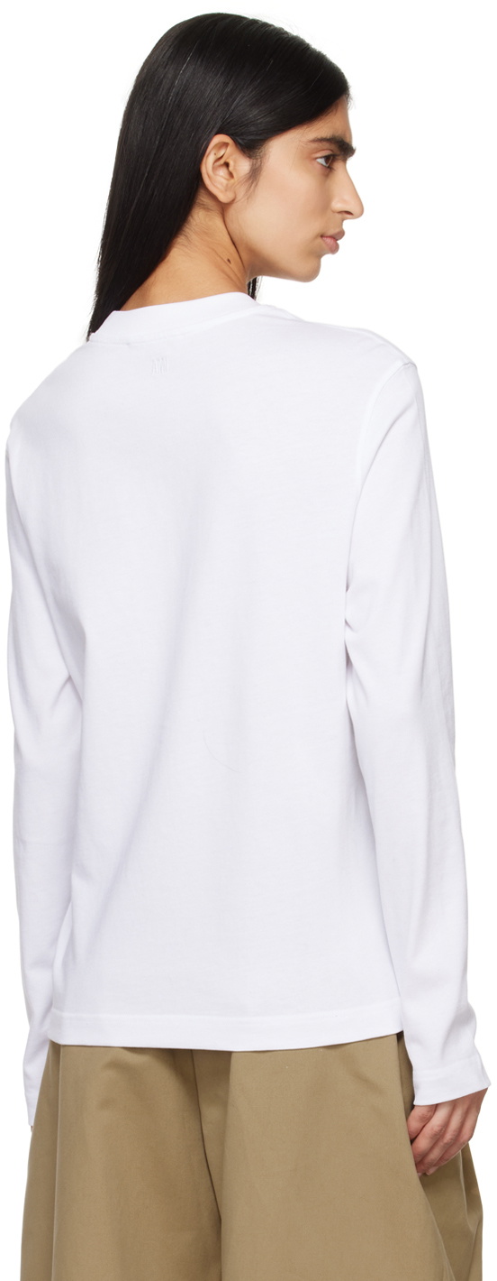 AMI Paris White Ami de Cœur Long Sleeve T-Shirt AMI