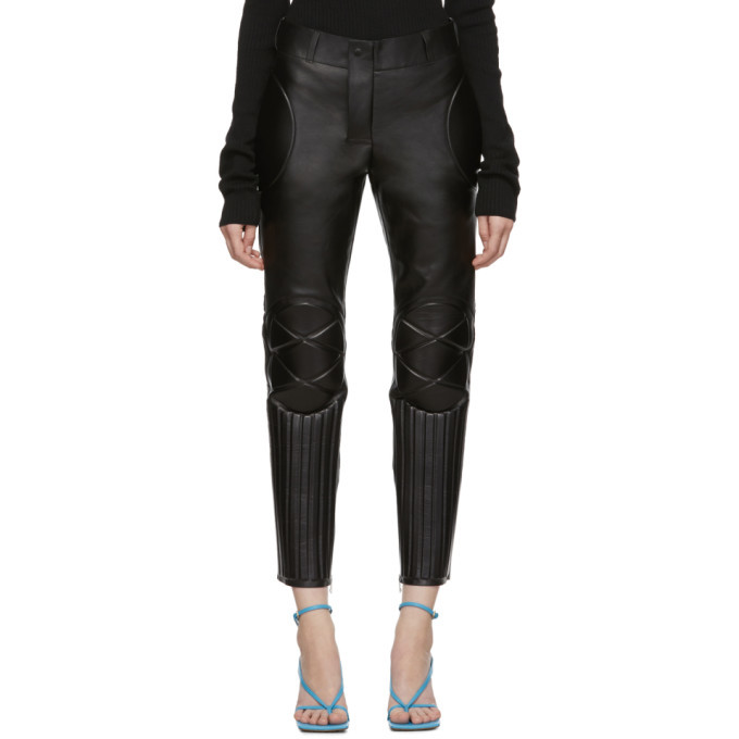 Photo: Bottega Veneta Black Leather Biker Trousers