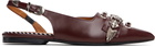 Toga Pulla Burgundy Metal Belt Flats
